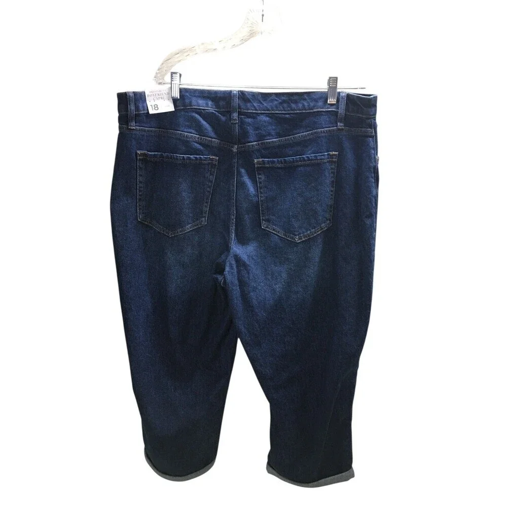 Lane Bryant Boyfriend Capri Size 18 Jeans Women's Blue Signature Fit NEW NWT